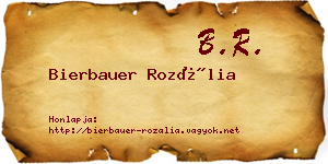 Bierbauer Rozália névjegykártya